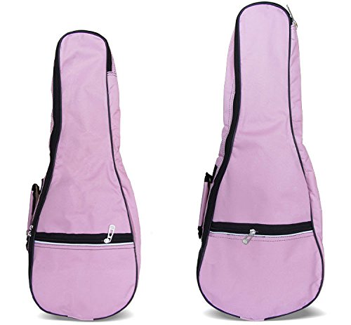 Hot Seal Waterproof Durable Colorful Ukulele Case Bag With Storage (23/24In, Pink)