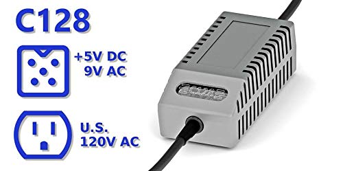 C128 Psu Modern Gray Us   Replacement Commodore 128 Power Supply, Us Plug