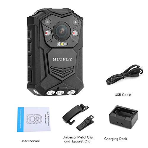 Miufly 1296P Fhd Body Camera Indoor And Outdoor Use With 2 Inch Display, Gps, Night Vision (64Gb)