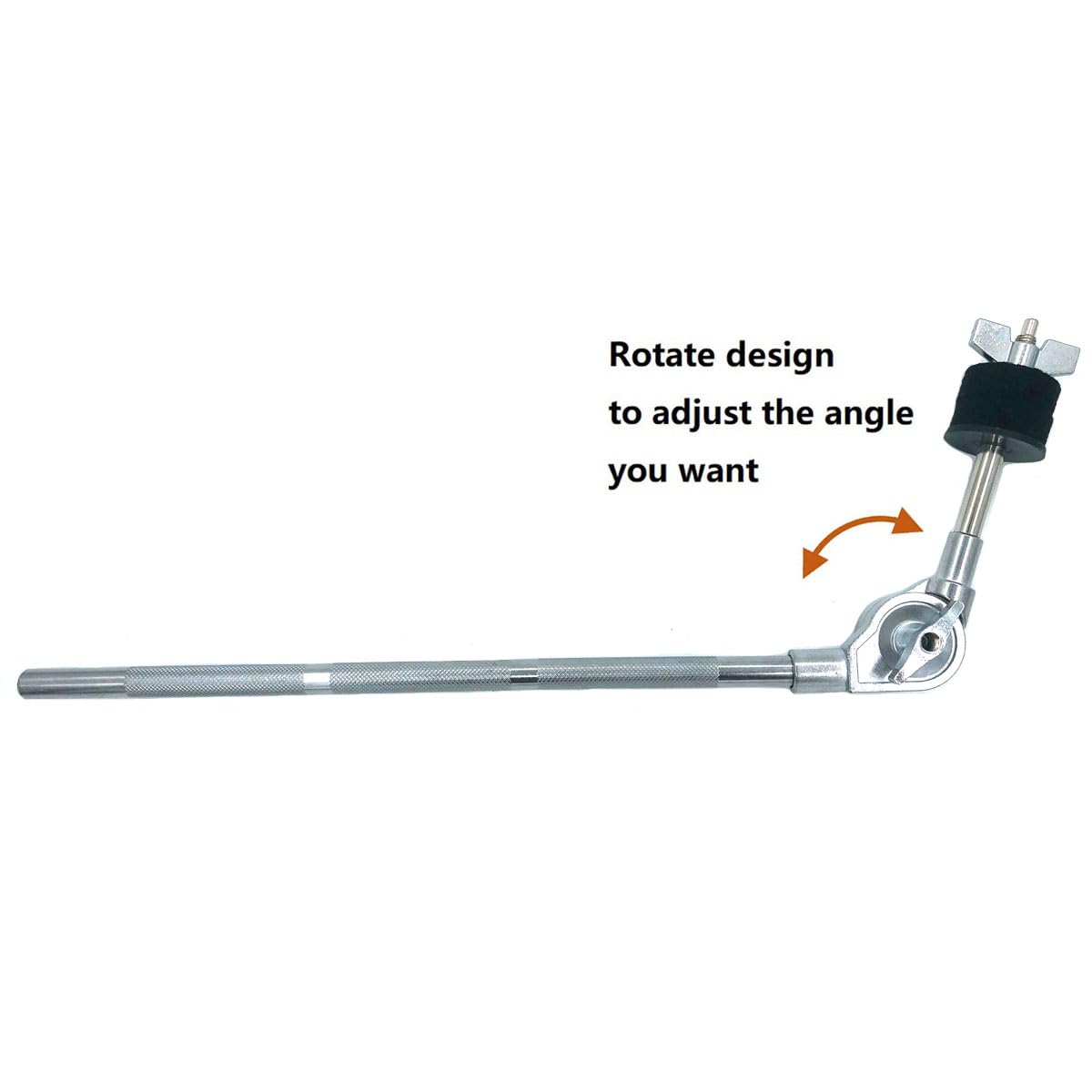 Tuoren Adjustable Cymbal Boom Arm With Mounting Clamp - 14.5 Inch Percussion Straight Arm For Drum Set Stand