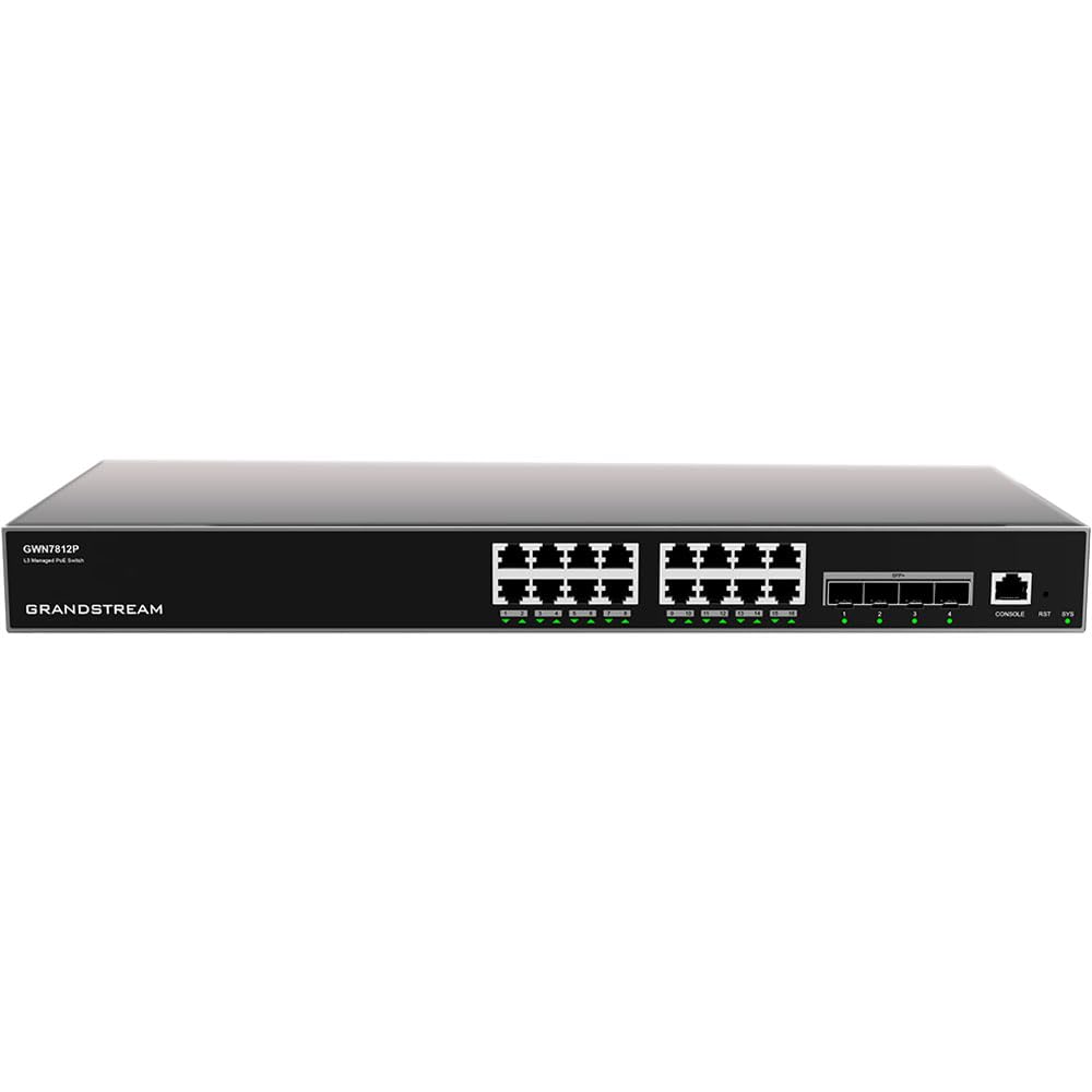 Grandstream GWN7812P | 16-Port Gigabit Ethernet Layer 3 Managed PoE Switch