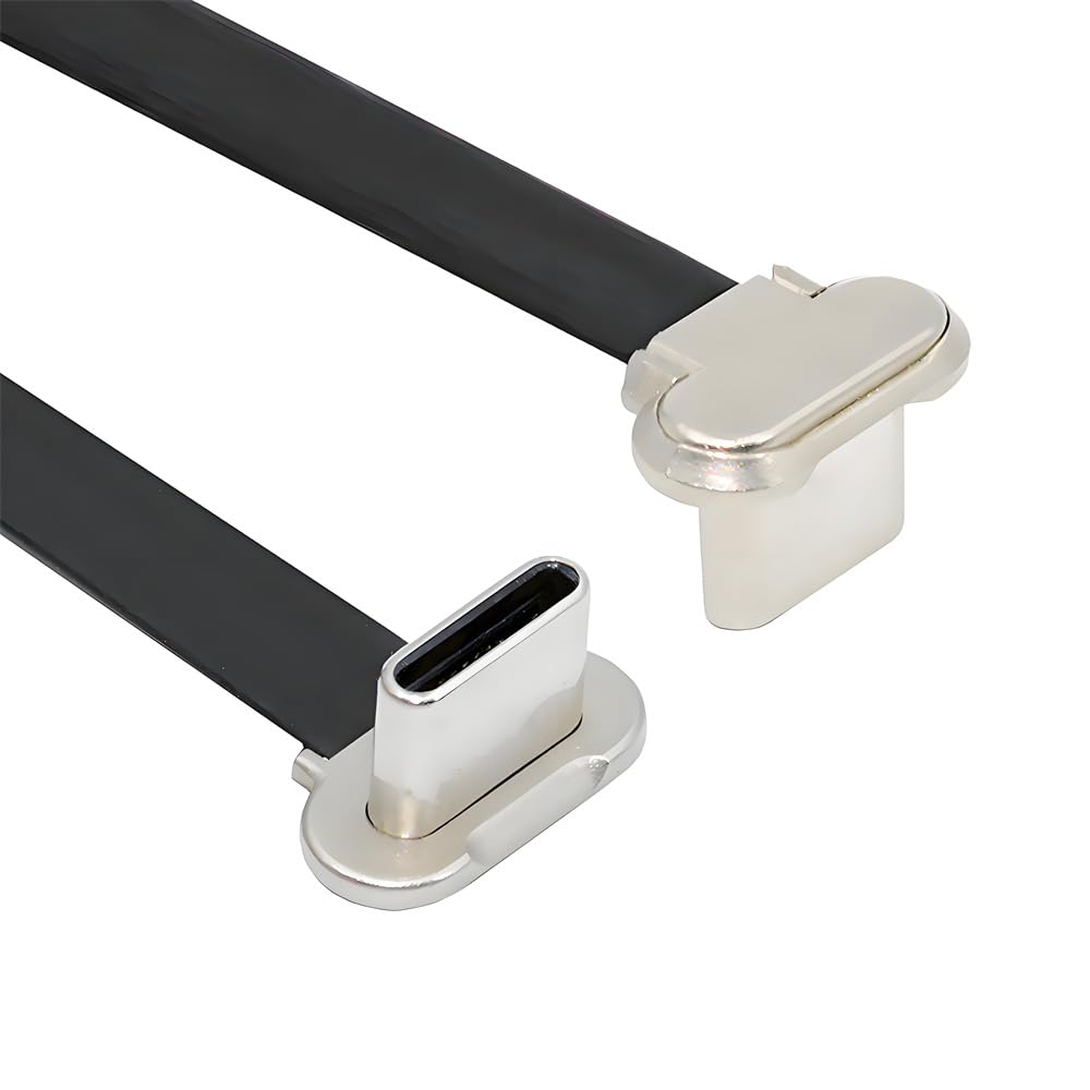 xiwai Angled Short USBC Male to Male Charging Cord 15cm Ultra Slim Flat