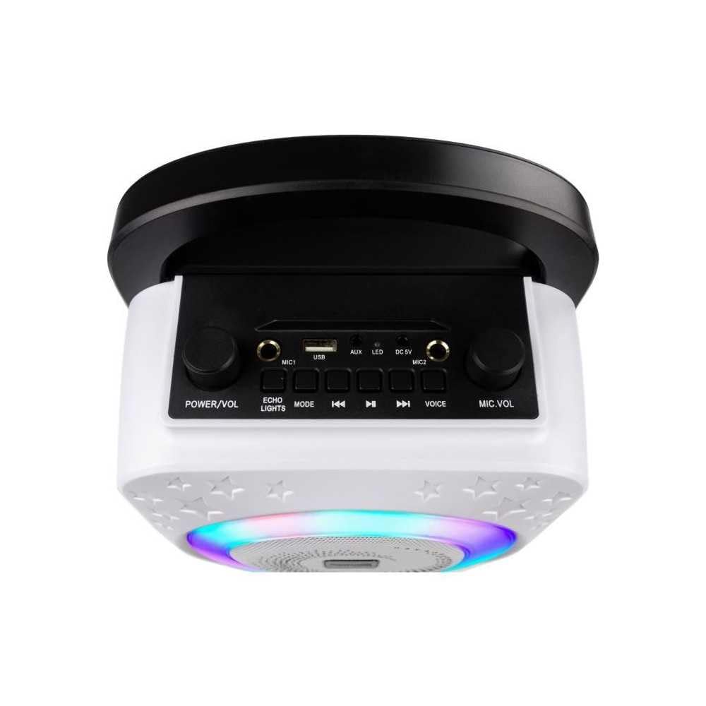 Rockjam 10 Watt Rechargeable Bluetooth Karaoke Machine With Two Mics, Black