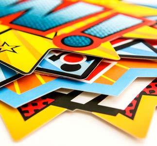 Superheroes Theme Party Photography Backdrop With Prop, Flag & Mask. Super Hero Cityscape Photo Booth Background For Kids Party,