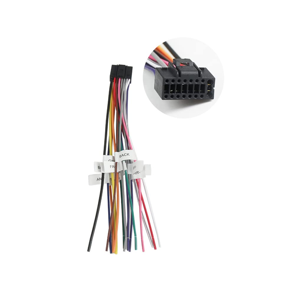 Bestycar 16Pin Android Car Radio Stereo Power On Harness Test Start Wire Cable For Aftermarket Android Radio Stereo With 16Pin Power Socket