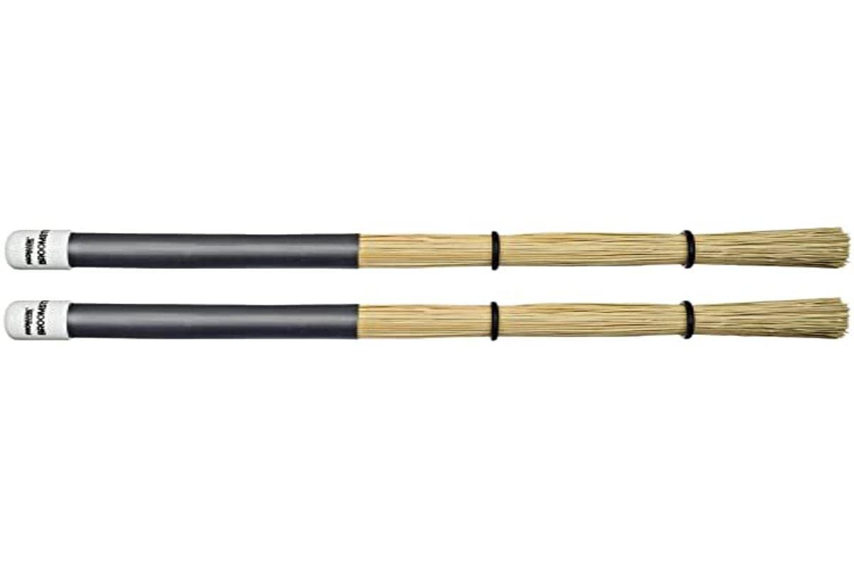 Promark Broomsticks   Hybrid Of Drum Brushes And Promark Rods   Adjustable O Rings For Control Of Bristle Spread   Handmade From Real Broomcorn   Medium   1 Pair