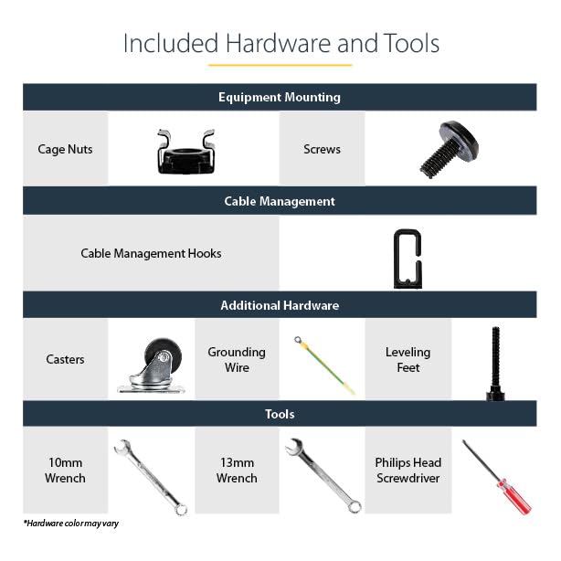 Startech.Com 4 Post 12U Mobile Open Frame Server Rack, 19In Network Rack With Wheels, Rolling Rack For Computer/Av/Data/It Equip