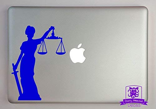 Overly Attached Decals Lady Justice 13'' Laptop Decal   Black