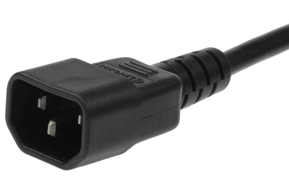 Sf Cable 8'' 18/3 Awg Right Angle Iec 60320 C14 To C13 Power Extension Cord, 10Amp, 250V, Compaitable For Pc, Monitor, Scanner O