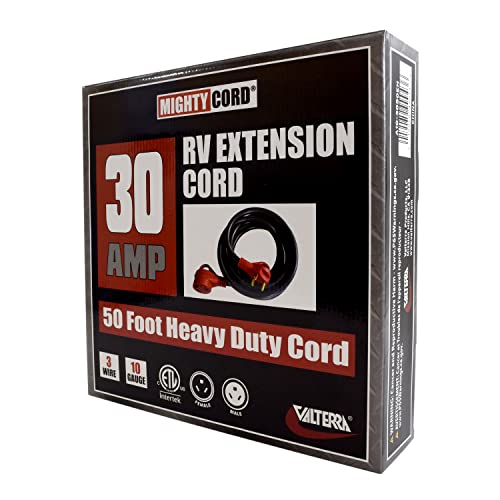 Valterra A10-3050Eh Mighty Cord 30 Amp Extension Cord With Handle - 50, Red