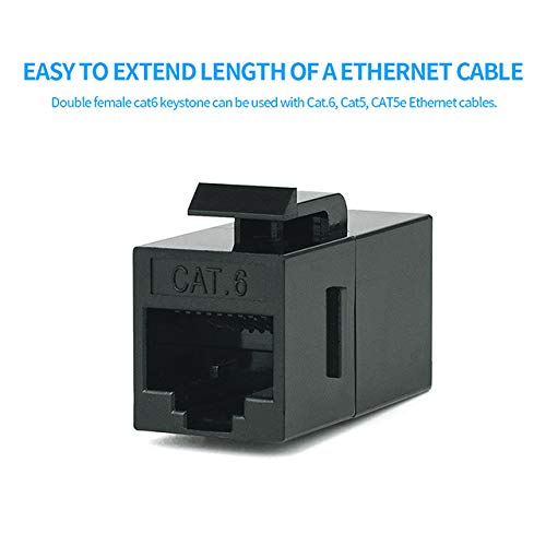 Vandesail 20 Pack Rj45 Coupler, Ethernet Coupler Rj45 Keystone Jack Cat6 Coupler Female To Female Cat 6 Ethernet Coupler Extende