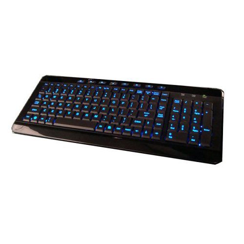 Azend Group W 9868Bl Usb Backlit Blue Led Multimedia Keyboard (Piano Black)