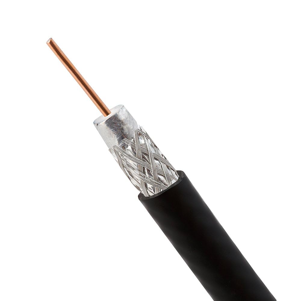 Cmple - RG6 Cable 1000 ft CL2 Rated Shielded Coaxial Cable 18AWG, Aluminium Braid, Bulk Coax Cable for Audio, Video Installation
