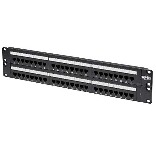 Tripp Lite 48 Port 2U Rackmount Cat6 110 Patch Panel 568B, Rj45 Ethernet(N252 048) , Black