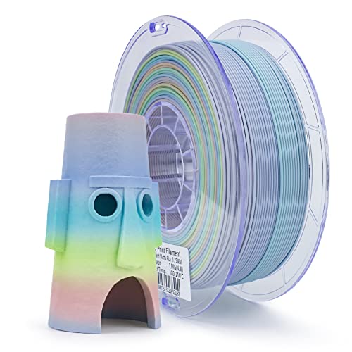 Ziro 3D Printer Filament,Matte Pla Filament 1.75Mm,Multicolor Rainbow Pla Filament,1Kg/2.2Lb,Macaron