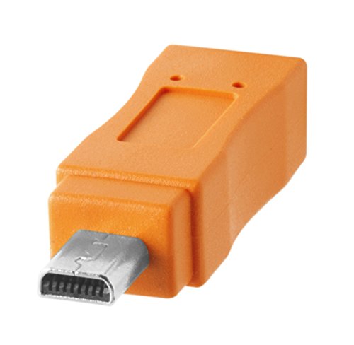 Tether Tools TetherPro USB C to USB 2.0 Mini B 8 Pin Cable | for Fast Transfer and Connection Between Camera and Computer | High Visibility Orange | 15 Feet (4.6 m