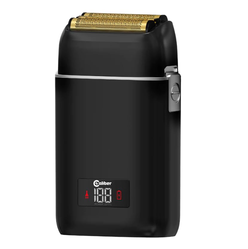 Caliber Moab Triple Foil Shaver For Men, Electric Metal Foil Razor Shaver With Digital Display For Close Shaves, Waterproof And