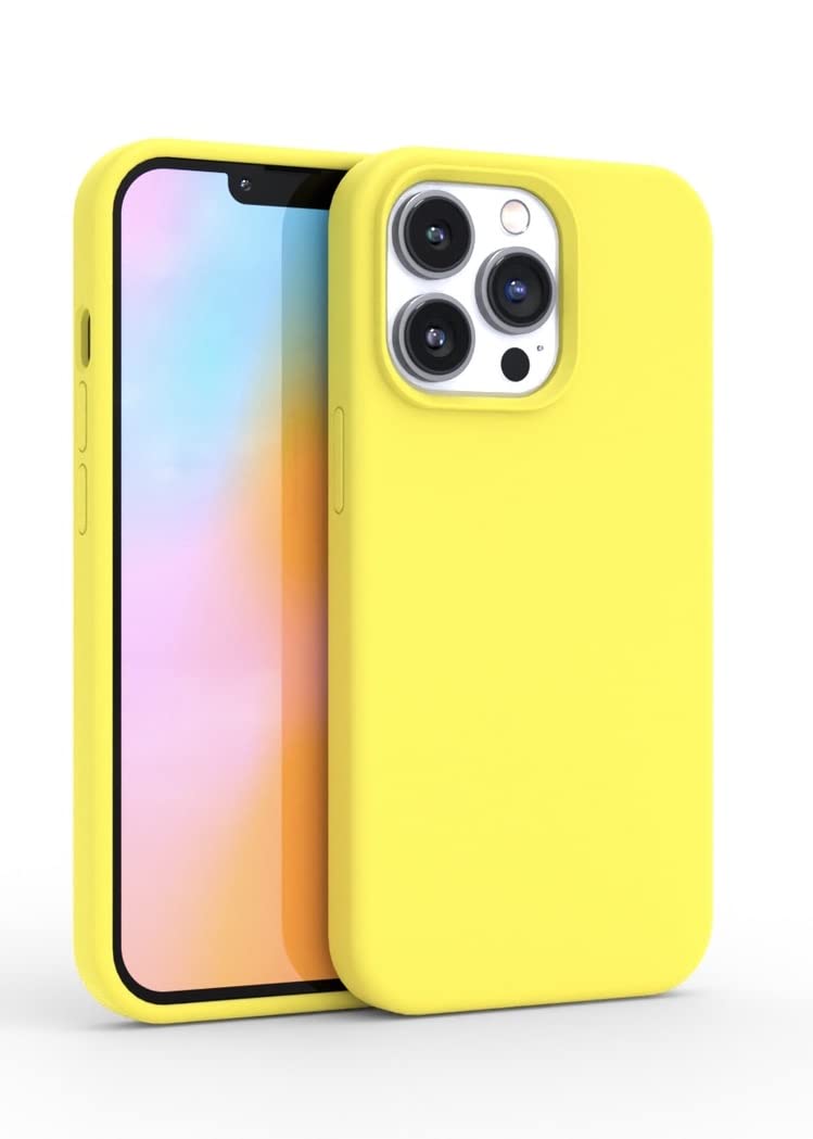 Felony Case - Iphone 13 Pro Max Case - Neon Yellow Silicone Phone Cover | Liquid Silicone With Anti-Scratch Microfiber Lining, 3