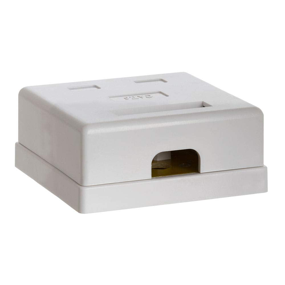 Cmple - 2 Port Cat6 Surface Mount Box, Rj45 Cat6 Dual Port Surface Mount Box For Ethernet Cables, Screws And Double-Side