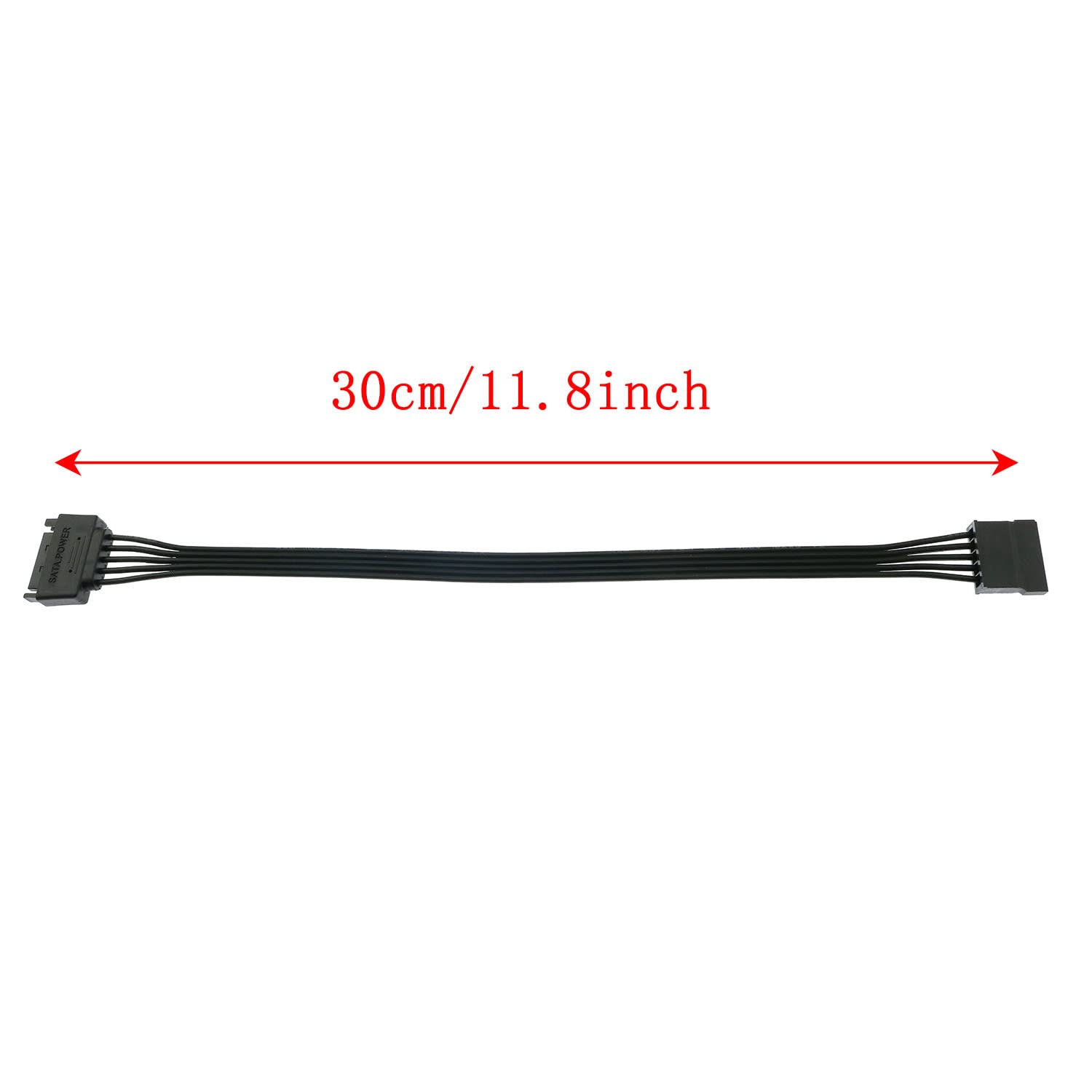 Bllndx Sata Power Extension Cable 2Pcs 11.8Inch Black 15Pin Sata Male To Female Extender Cable Adapter For Hdd, Ssd, Optical Dri