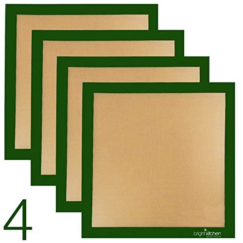 4 X Ultra Silicone 14 X 14 NonStick Fruit Leather Dehydrator Sheet: Compatible With Excalibur 5 Tray & 9 Tray Drying Mat Line