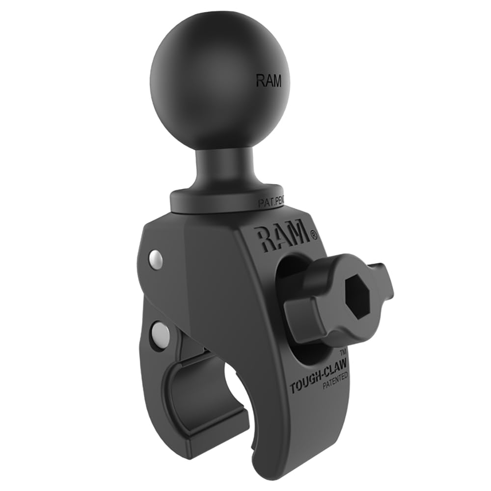 Ram Mounts Rap 400U Tough Claw Small Clamp Ball Base With C Size 1.5'' Ball For Rails 0.625'' To 1.14'' In Diameter