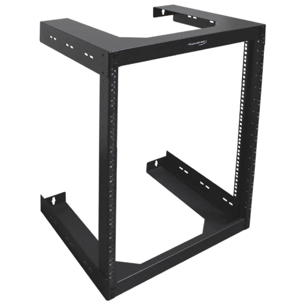 Wavenet 3001-N 15U Wall Mount 18 in. Deep Open Frame Server Room Rack for 19 in. Network Data Computer Equipment Black