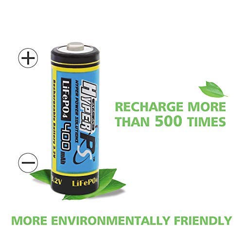 Hyperps (2-Pack) 3.2V Lifepo4 14430 (14 X 43Mm) 400Mah Rechargeable Battery For Solar Panel Light, Tooth Brush, Shaver, Flashlig