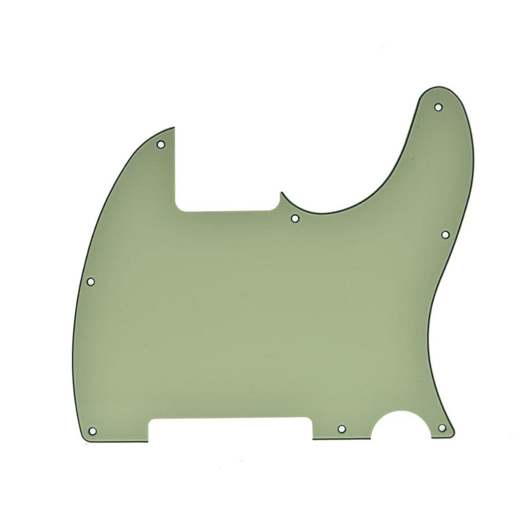 Kaish 8 Hole Tele Blank Guitar Pickguard Tele Pick Guard Scratch Plate For Telecaster Esquire Mint Green