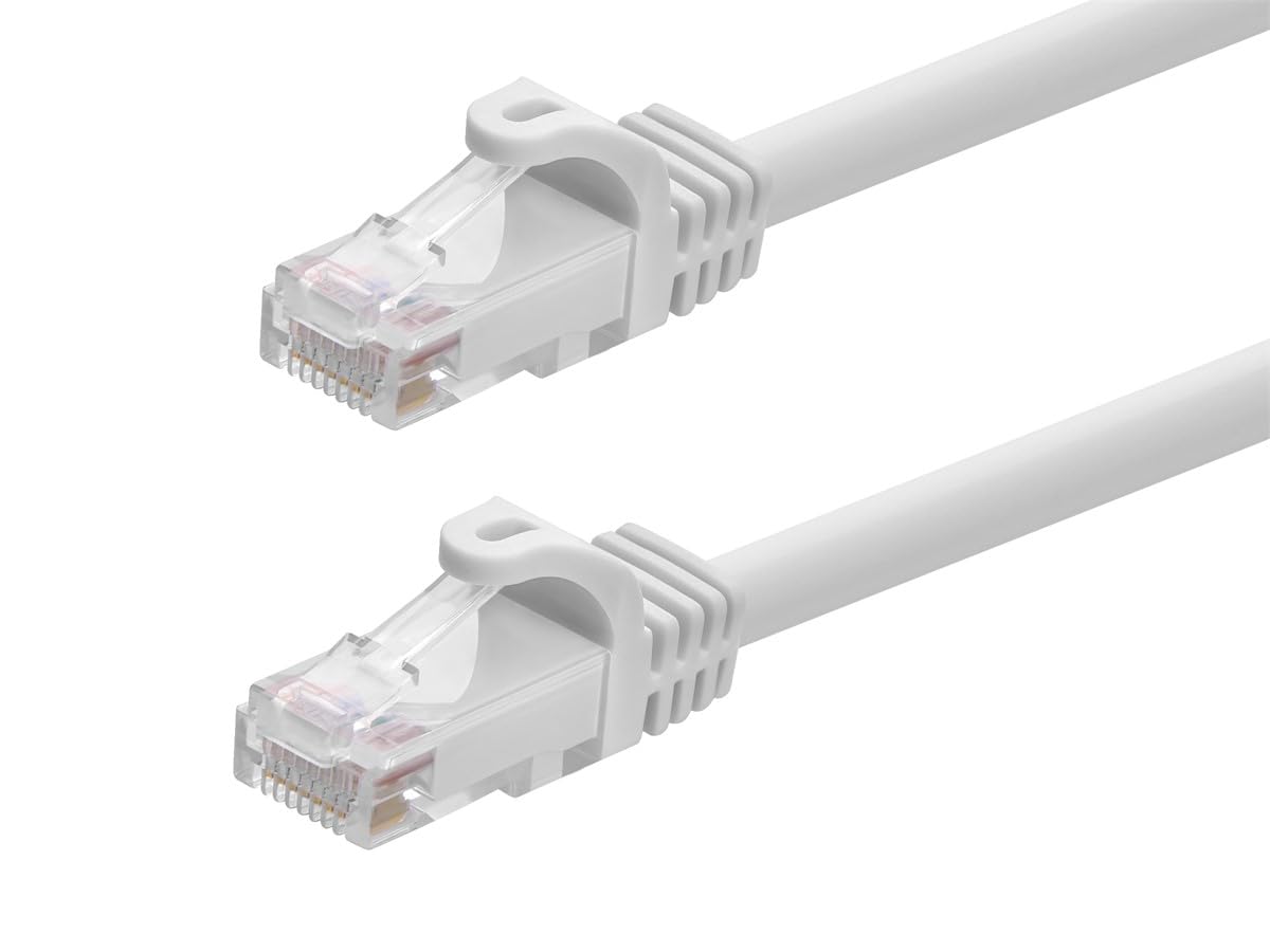 Monoprice Cat6 14Ft White Patch Cable Utp 24Awg 550Mhz Pure Bare Copper Snagless Rj45 Flexboot Series Ethernet Cable