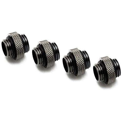 XSPC G1/4 5mm Male to Male Fitting, Black Chrome, 4pack