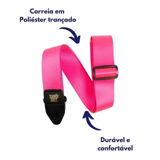 Ernie Ball Premium Guitar Strap, Neon Pink (P05321)
