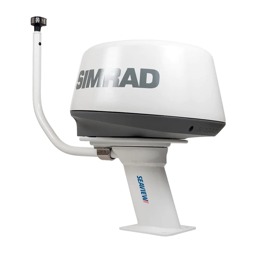 Seaview Aft Raked 10 White Modular Mount | Designed For Closed Dome Radars, Starlink, Small Satdomes, Cameras | 7 X 7 Base | Top