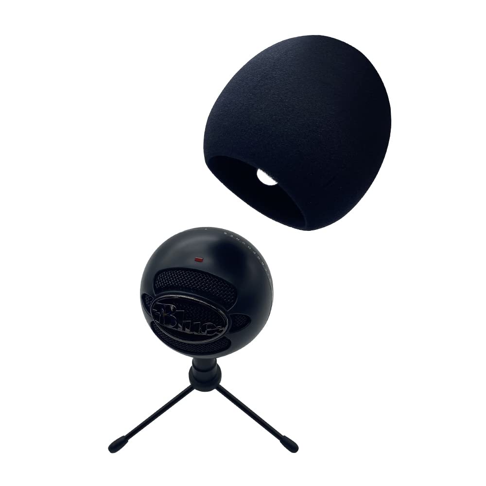 Microphone Pop Filter Wind Muff For Blue Snowball Ice Deadcat Furry Windscreen Wind Cover For Blue Snowbal (Black)