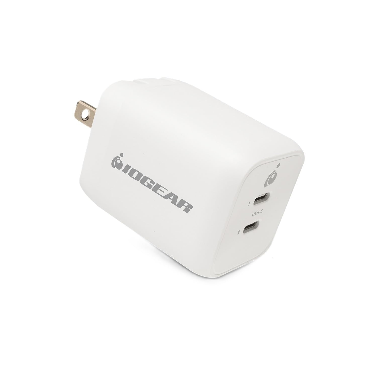 Iogear Gearpower Dual Usb-C 65W Charger, Pps, Gan, Cable Included, Gpawc65W