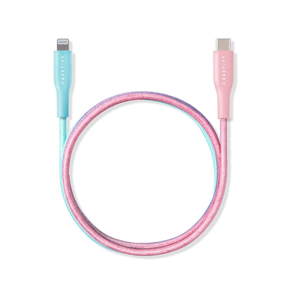 Casetify Powerthru Usb C To Lightning Cable (1M/3.3Ft)   Cotton Candy