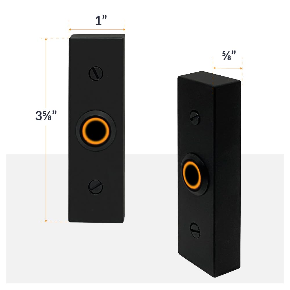 Newhouse Hardware Rectangular Lighted Wired Metal Doorbell Button In Black Bt6Bl, For Doorbell Chime, Buzzer, Or Ringer, Door Be