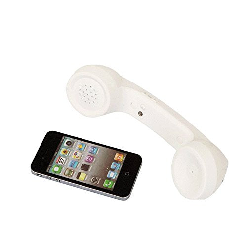 Enjoy Unique Wireless Retro Telephone Handset And Wire Radiation Proof Handset Receivers Headphones For A Mobile Phone With Comfortable Call (White)
