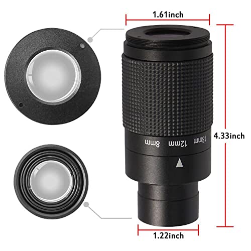 Solomark 1.25'' Deluxe Zoom Telescope Eyepiece 8 24Mm With T Thread, Continuous Zooming Variable, Fmc Broadband Hd Green Film Te