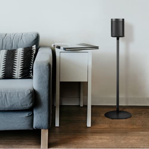 Mount Plus MP SB54F 2 Pack Fixed Height Speaker Floor Stand Made for Sonos Speakers | Compatible with Sonos One, One SL, Play:1 Play:3 Play:5 | Cable Management (2 Pack Black Floor Stand)