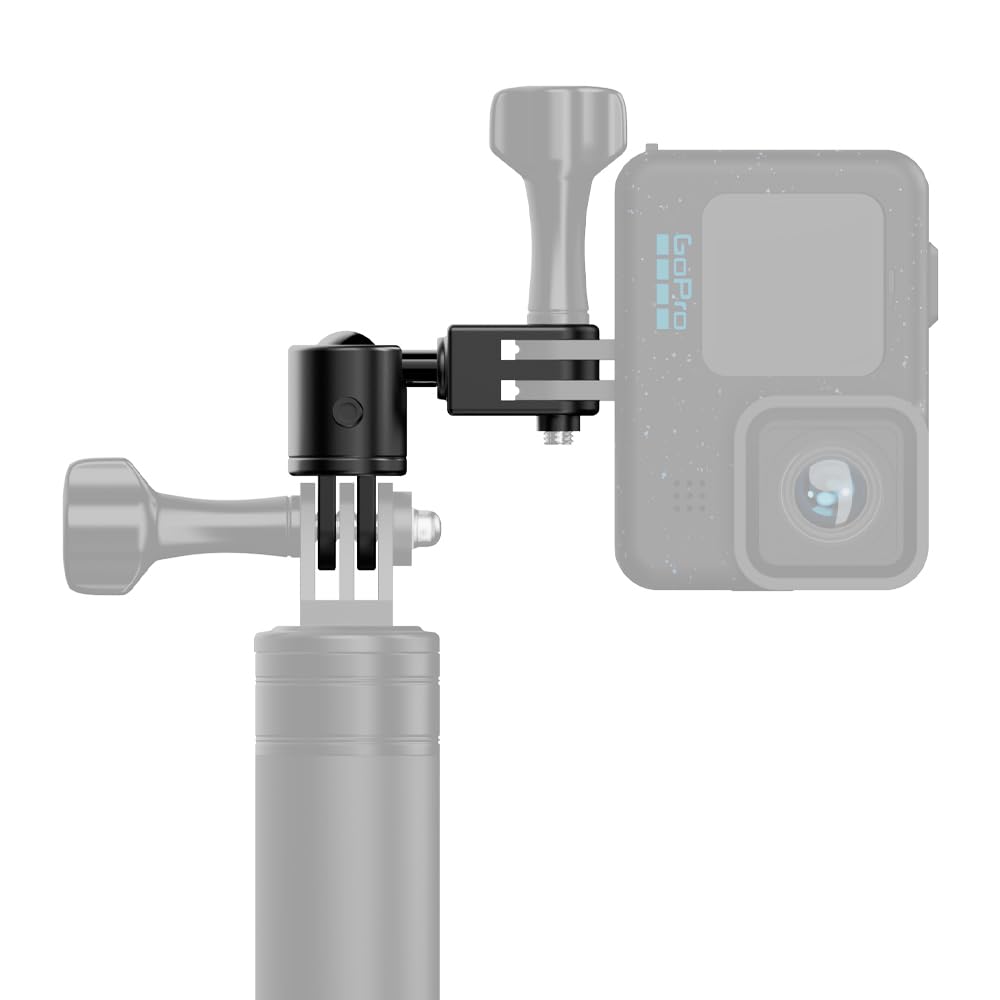 Aluminum 360 Degree Rotation Camera Mount, Metal Bracket Adapter Compatible With Gopro Hero 13/12/11/10/9/8/7/(2018) Black, Dji Action 4/3, Sony And Other Action Cameras (Adjustable Adapter Mount)