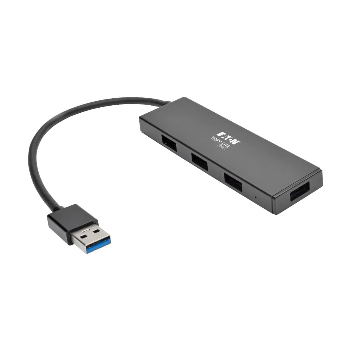 Eaton Tripp Lite 4-Port Portable Slim USB 3.0 Super speed Hub with Built In Cable (U360-004-SLIM)