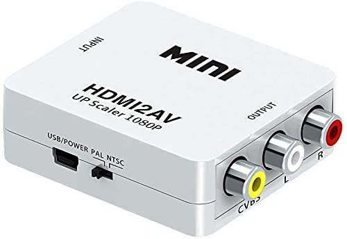 NISHTECH HDMI to RCA,HDMI to AV, 1080P HDMI to 3RCA HDMI2AV AV Composite Video Audio Converter Adapter Media Streaming Device