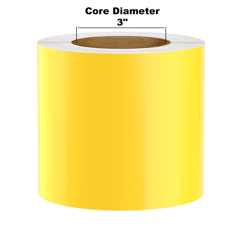 (Discontinued) Kingston Premium Vinyl Label Tape, Yellow, 5 x 150 on 3 Core for DuraLabel 9000, LabelTac 9, SafetyPro 9G, VnM 8