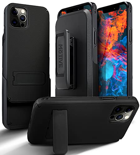 Motive Iphone 13 Pro Case Holster With Belt Clip, Heavy Duty Lightweight Slim Rugged Drop Shockproof Hard Protective Cover With