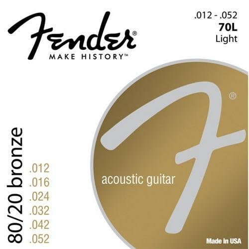Fender 70L 80/20 Bronze Ball End 12 52, Acoustic Guitar Strings
