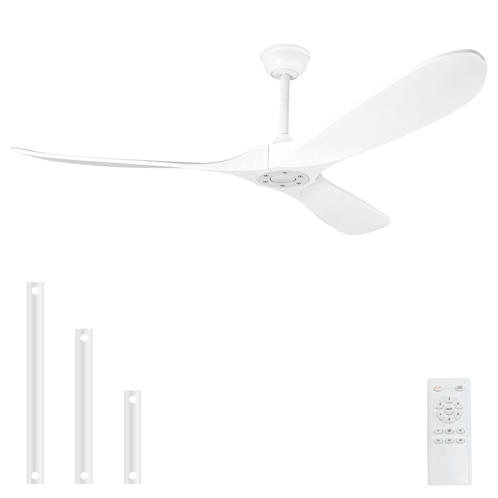 YOZZAN Solid Wood Ceiling Fans no Light, Ceiling Fan with Remote Control,DC Motor with Large Airflow,Indoor and Outdoor Ceiling 