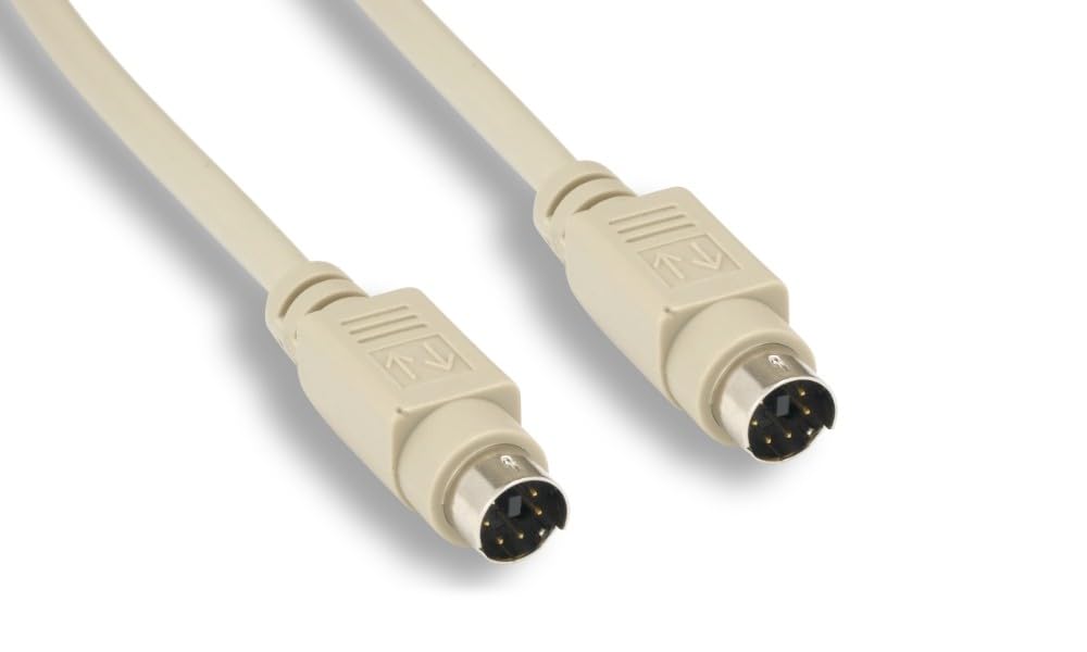 Kentek 3 Feet Ft Mini Din6 Mdin6 Ps/2 Keyboard Mouse Cable Cord 28 Awg Molded 6 Pin Male To Male M/M For Pc Mac Linux