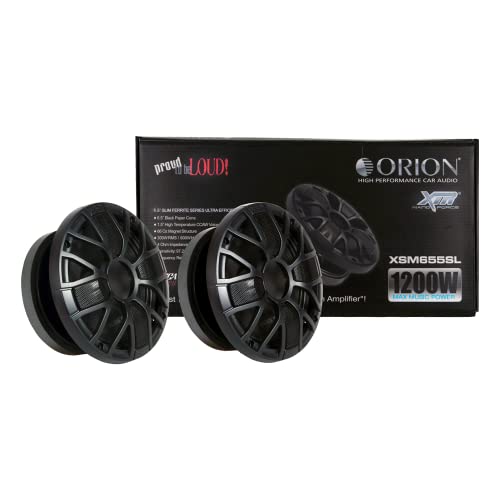 Orion Xtr Xsm655Sl 6.5'' 4 Ohms Series Slim Ferrite Series Ultra Efficient Midrange Speaker 1200 Watts Max Music Power Pro Car A