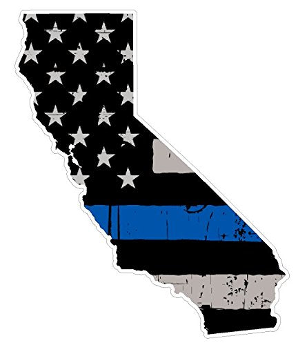 California State (U7) Thin Blue Line Vinyl Yeti Tumbler Decal Sticker Laptop/Netbook 3 '' Inch   By Customdecal Us